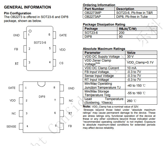 Linh kiện IC OB2273 chân dán SOT23-6