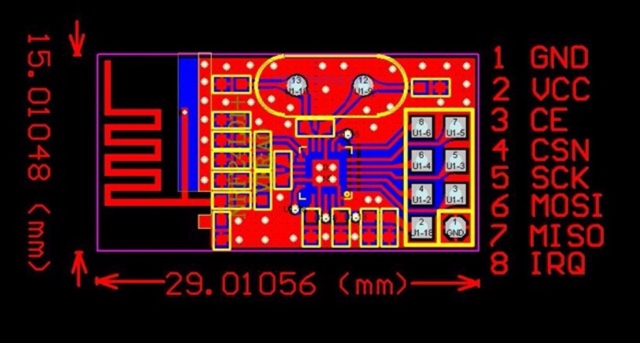 Mạch thu phát NRF24L01 + 2.4Ghz