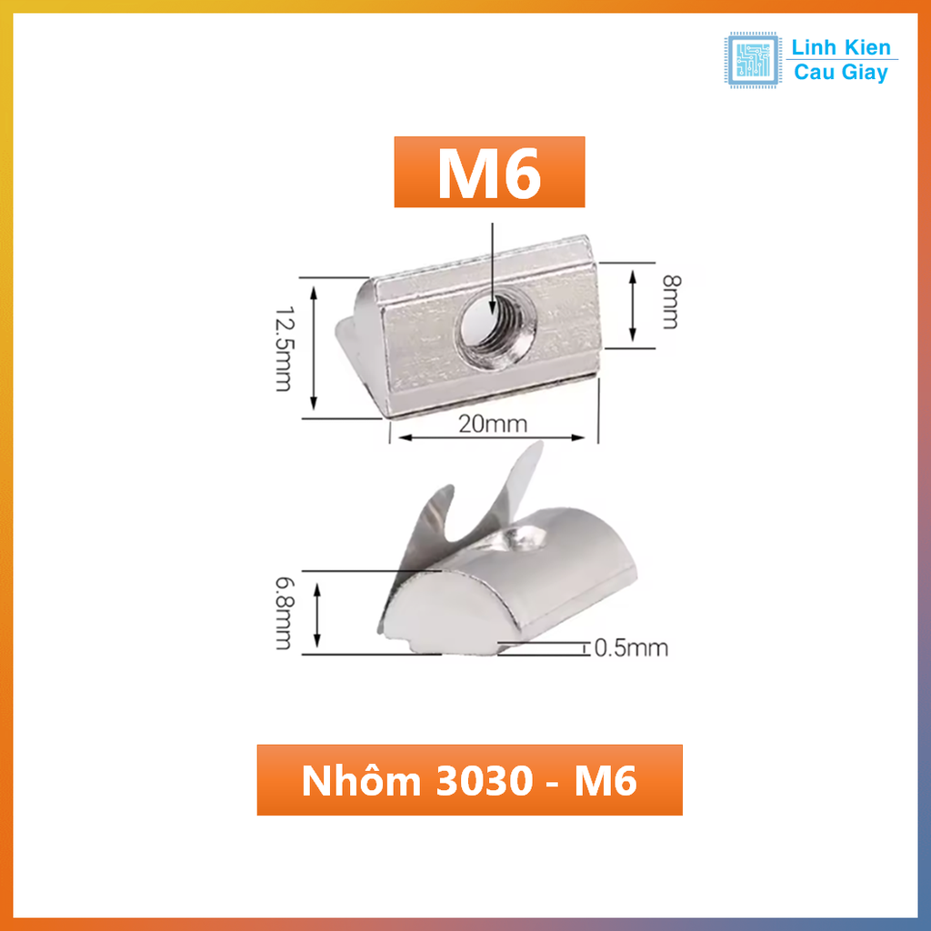 Tán Lá, Tán Lẩy, Tán Lò Xo Đàn Hồi T-Nut Lá, T-Nut Lẩy Cho Nhôm Định Hình 2020, 3030, 4040