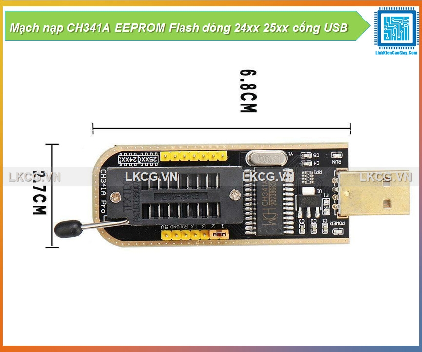 Mạch nạp CH341A EEPROM Flash dòng 24xx 25xx cổng USB