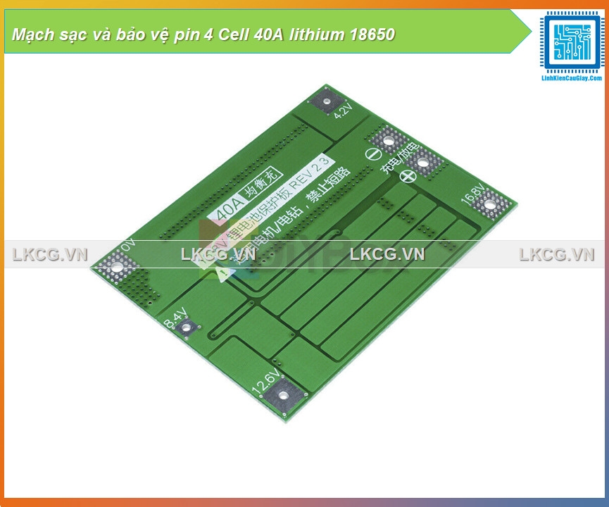 Mạch sạc và bảo vệ pin 4 Cell 40A lithium 18650