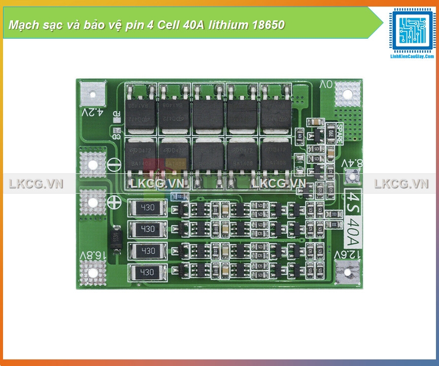 Mạch sạc và bảo vệ pin 4 Cell 40A lithium 18650