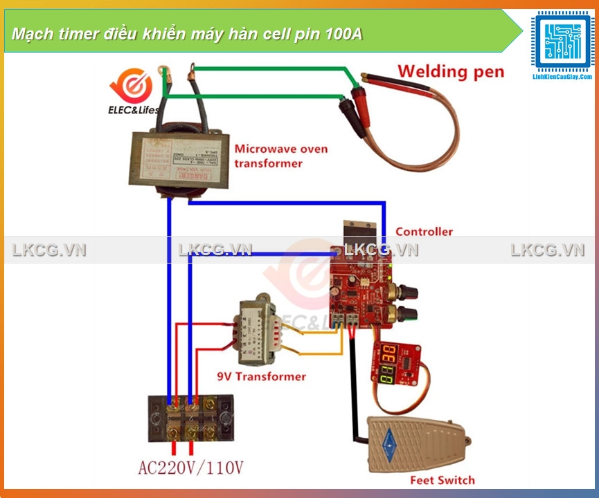 Mạch timer điều khiển máy hàn cell pin 100A