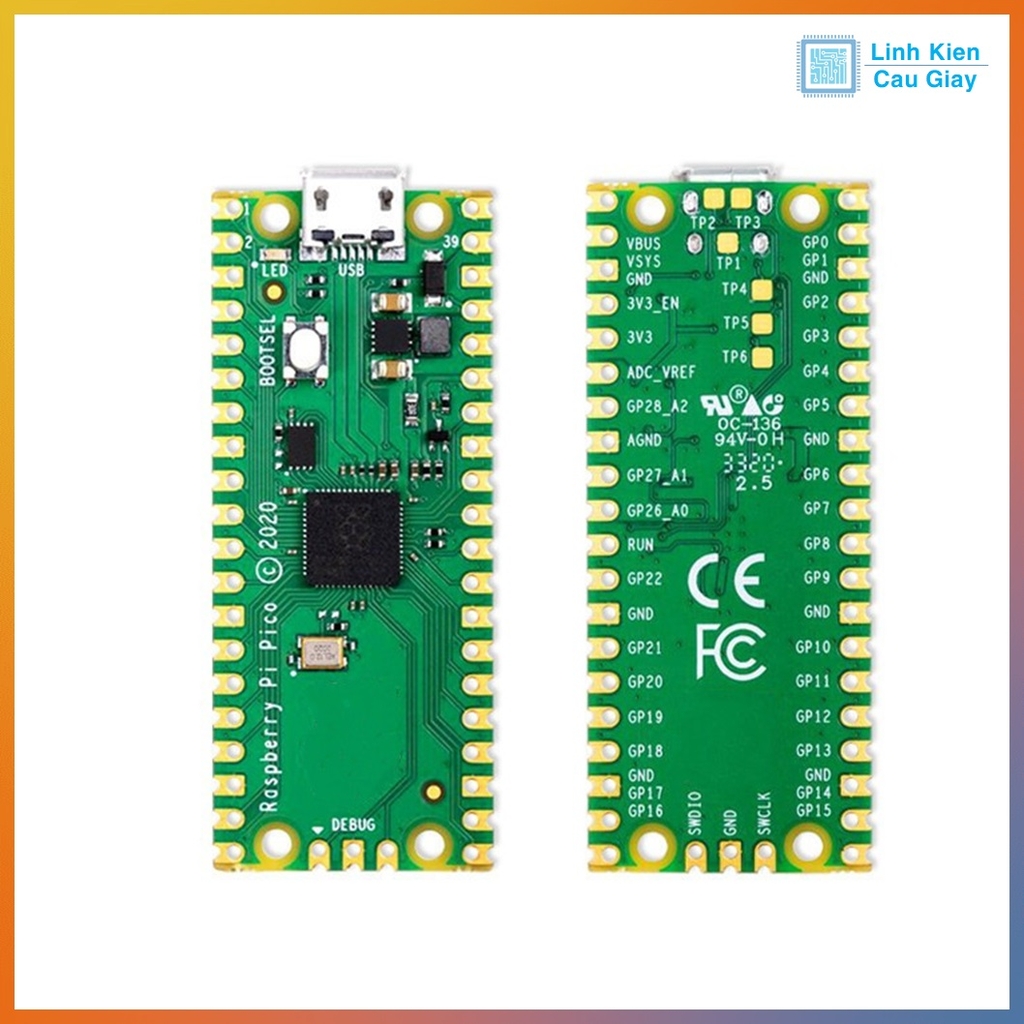 Mạch Vi Điều Khiển Raspberry Pi Pico RP2040 (Hàng nội địa TQ)