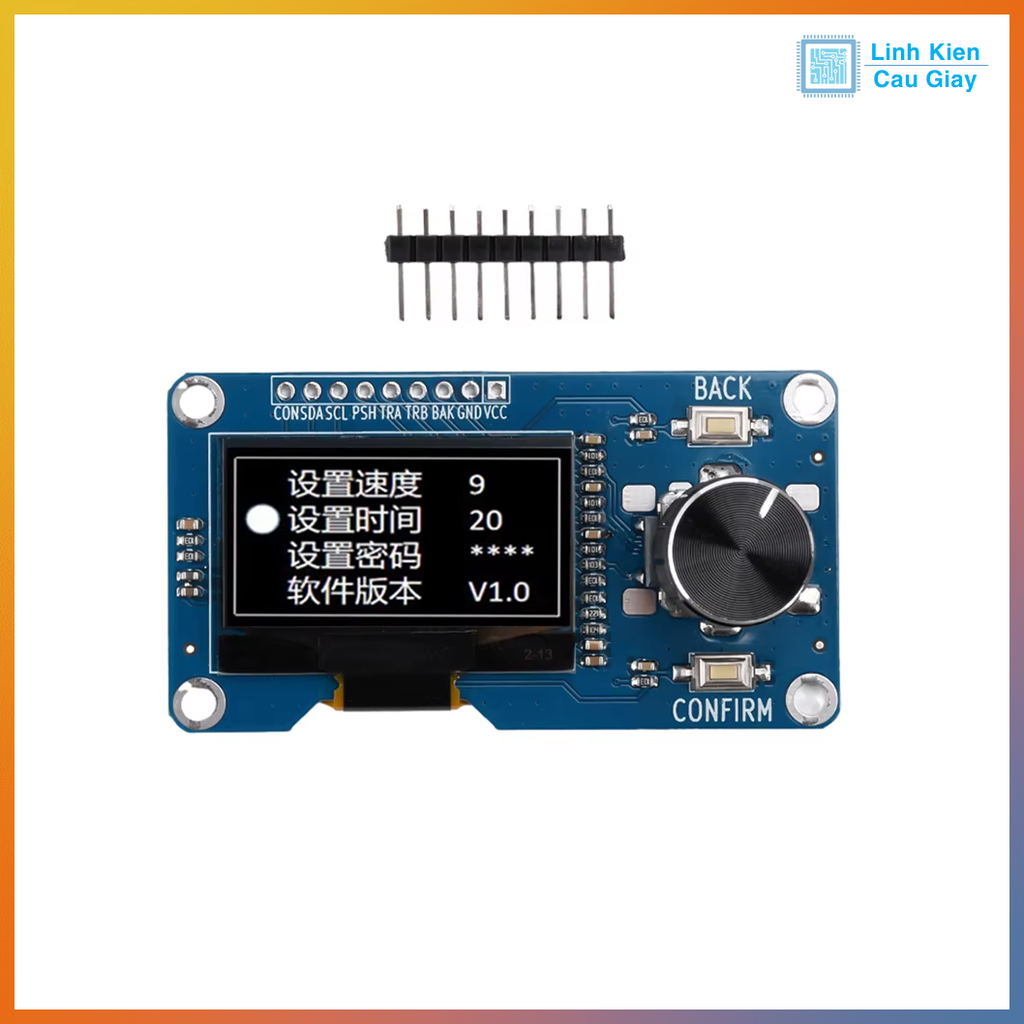 Màn hình Oled trắng 1.3 Inch tích hợp Núm xoay EC11 và 2 nút bấm giao tiếp I2C SSD13151