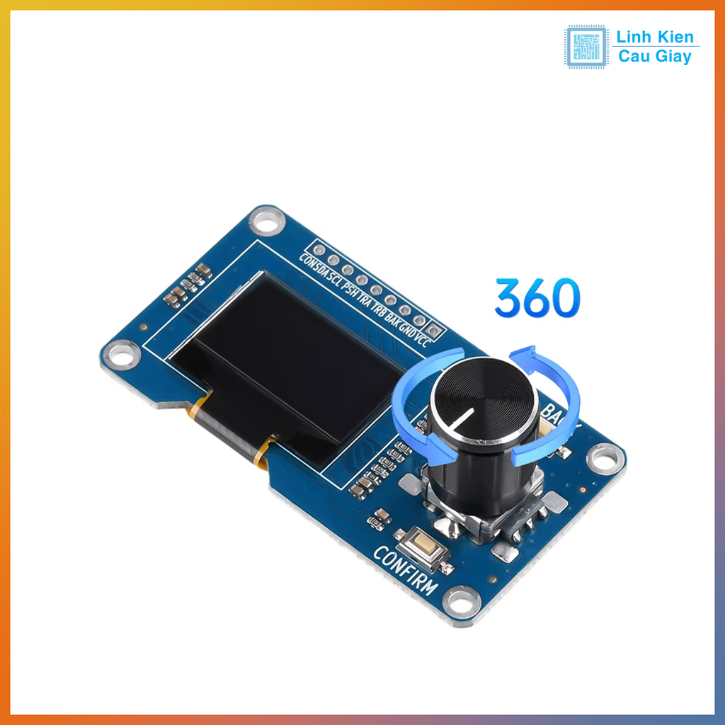 Màn hình Oled trắng 1.3 Inch tích hợp Núm xoay EC11 và 2 nút bấm giao tiếp I2C SSD13151
