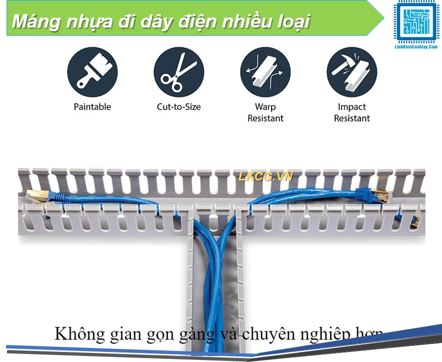 Máng nhựa đi dây điện nhiều loại