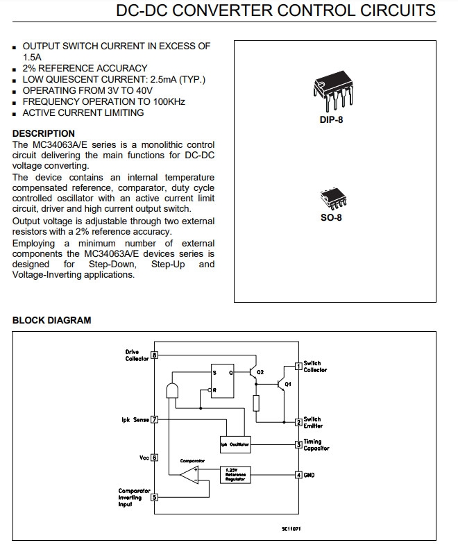 Linh kiện MC34063 DIP8