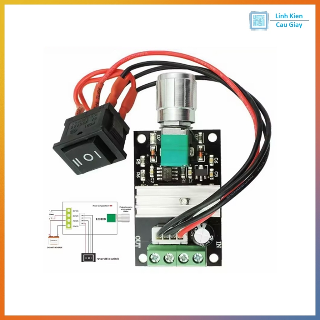 Module Điều Khiển Động Cơ DC 6V -28V 3A có công tắc đảo chiều