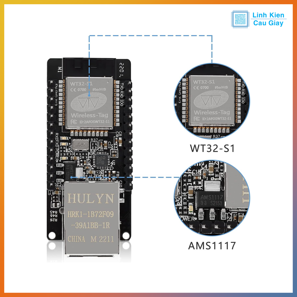 Module ESP32 Ethernet LAN8720 WT32-ETH01