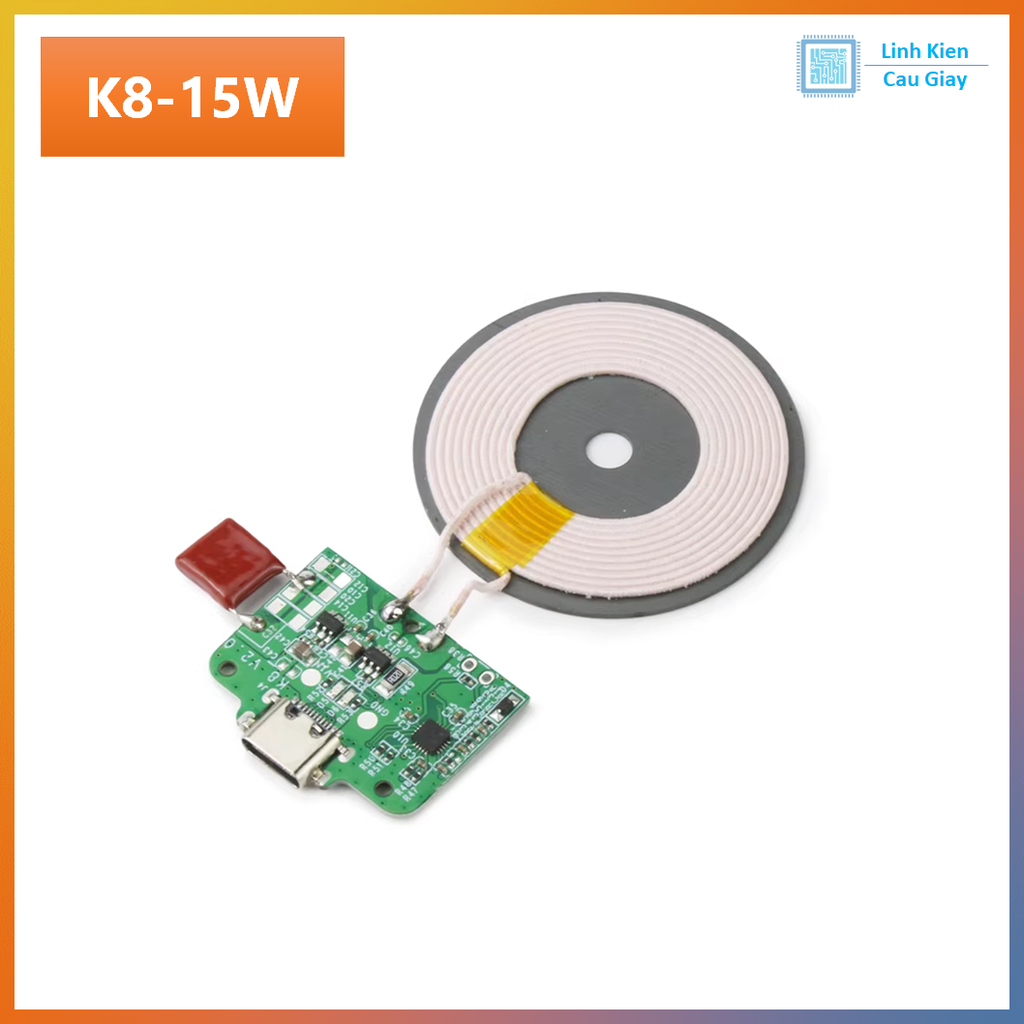 Module mạch Sạc Không Dây K8 K9 15W Type-C (Loại phát)