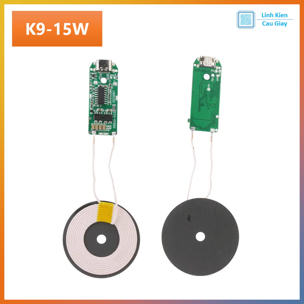 Module mạch Sạc Không Dây K8 K9 15W Type-C (Loại phát)