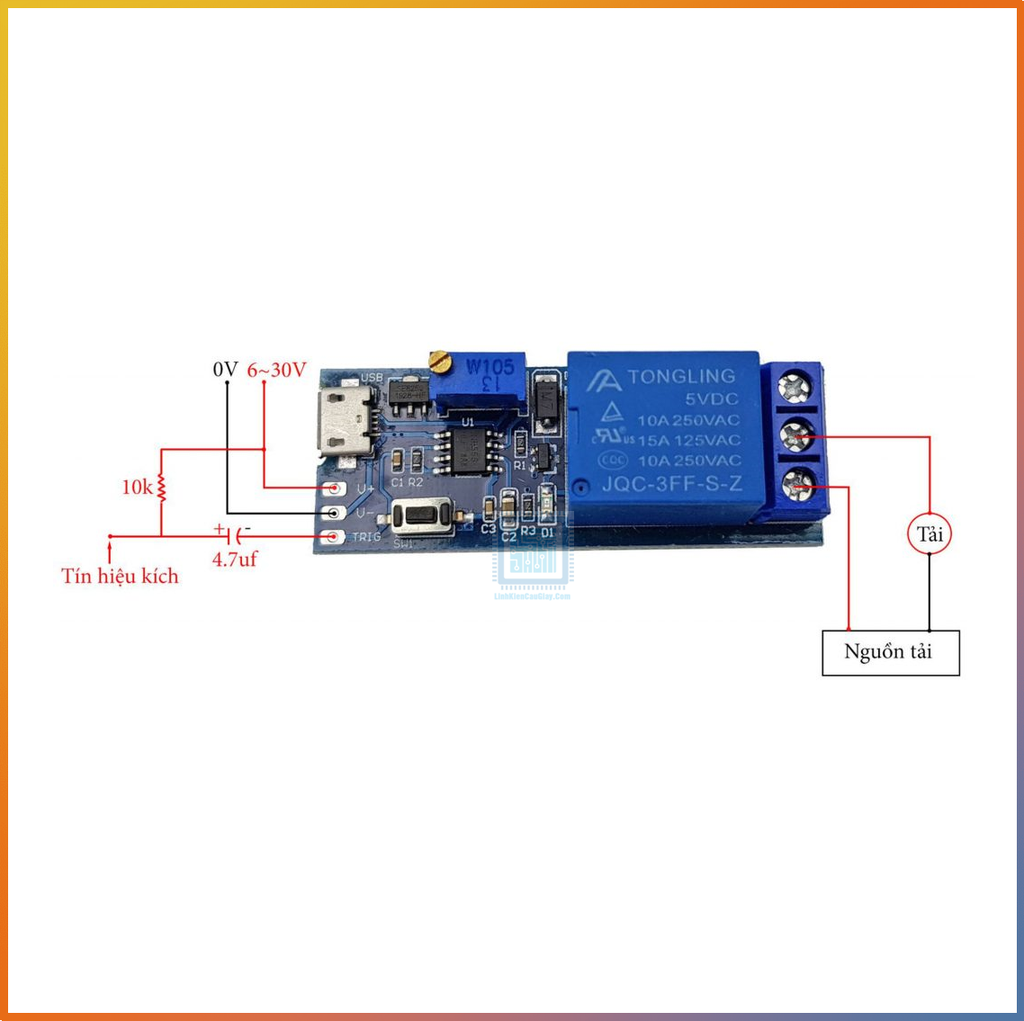 Module Relay tạo trễ 1 kênh