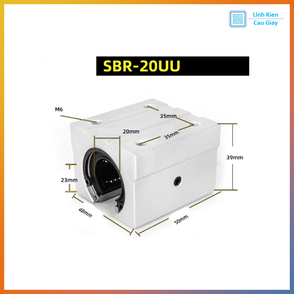 Ổ bi trượt ngắn SBR10UU, SBR12UU, SBR16UU, SBR20UU