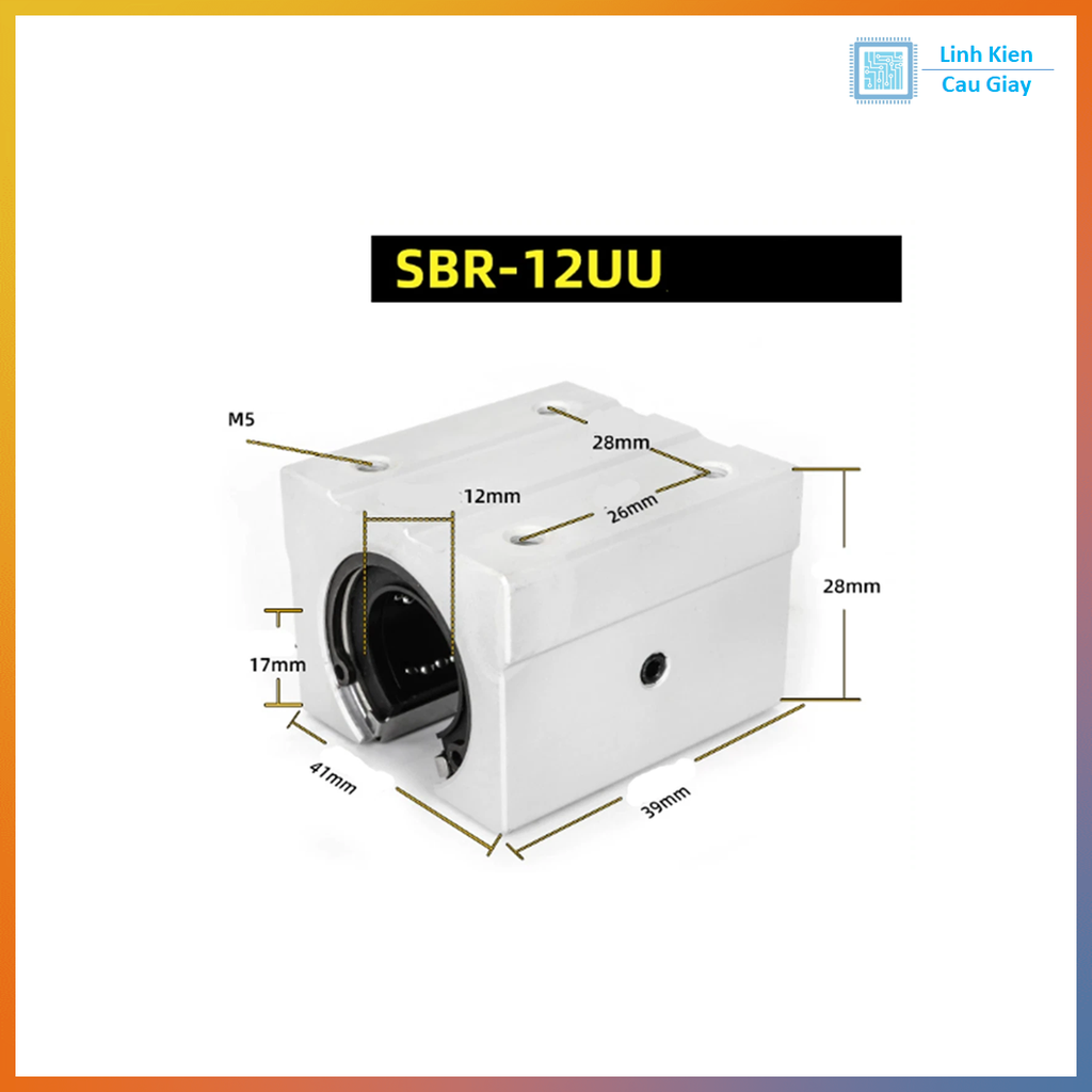 Ổ bi trượt ngắn SBR10UU, SBR12UU, SBR16UU, SBR20UU