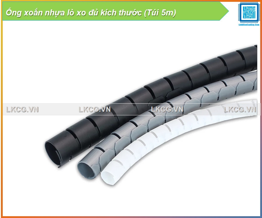 Ống xoắn nhựa lò xo đủ kích thước (Túi 5m)