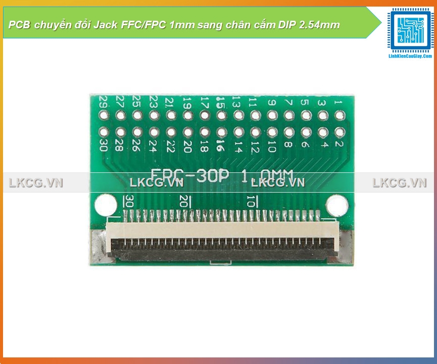 PCB chuyển đổi Jack FFC/FPC 1mm sang chân cắm DIP 2.54mm