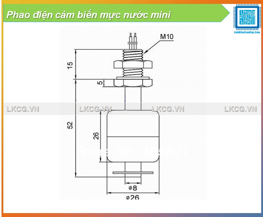 Phao điện cảm biến mực nước mini