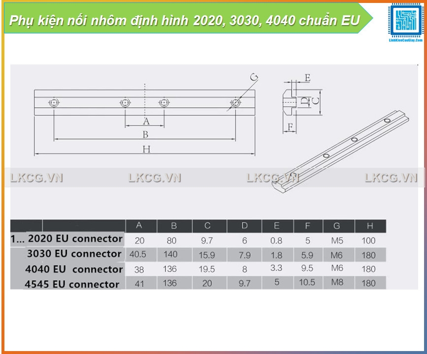 Phụ kiện nối nhôm định hình 2020, 3030, 4040 chuẩn EU ( Không kèm vít trí)