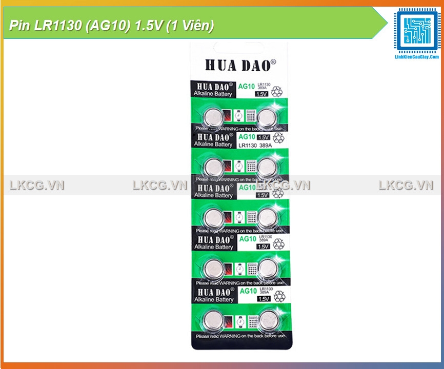 Pin cúc áo kiềm LR1130 / AG10 1.5V Alkaline