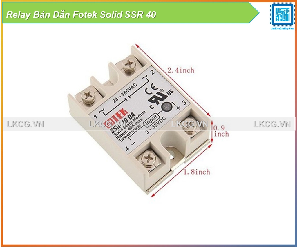 Relay Bán Dẫn Fotek Solid SSR 40/50/60/100 DA,DA-H,VA-H,AA-H (Hàng Loại Tốt)