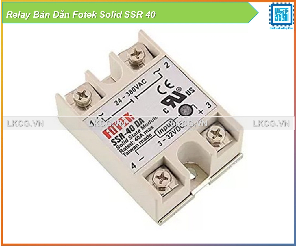 Relay Bán Dẫn Fotek Solid SSR 40/50/60/100 DA,DA-H,VA-H,AA-H (Hàng Loại Tốt)