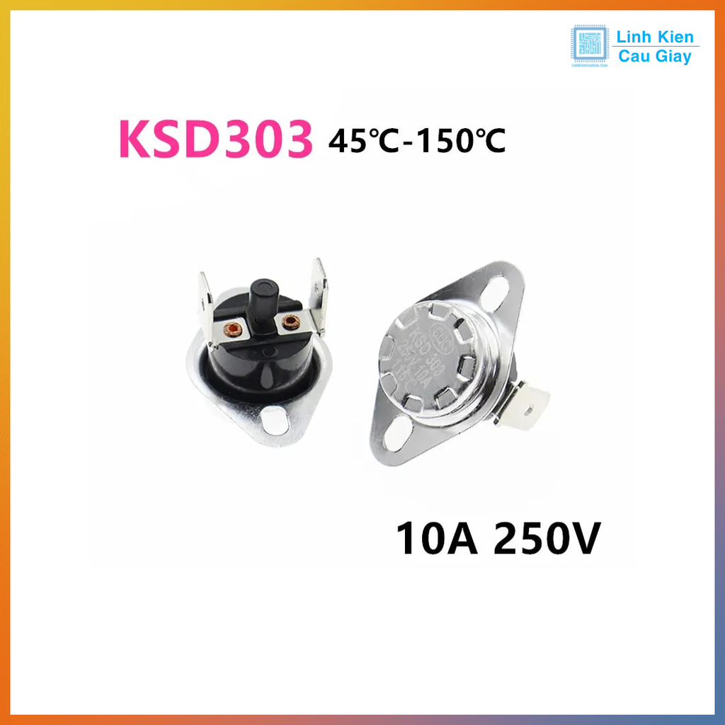 Relay nhiệt, rơ le nhiệt thường đóng KSD301 10A