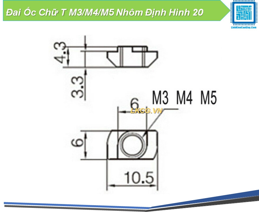 Đai Ốc Chữ T Nhôm Định Hình 20