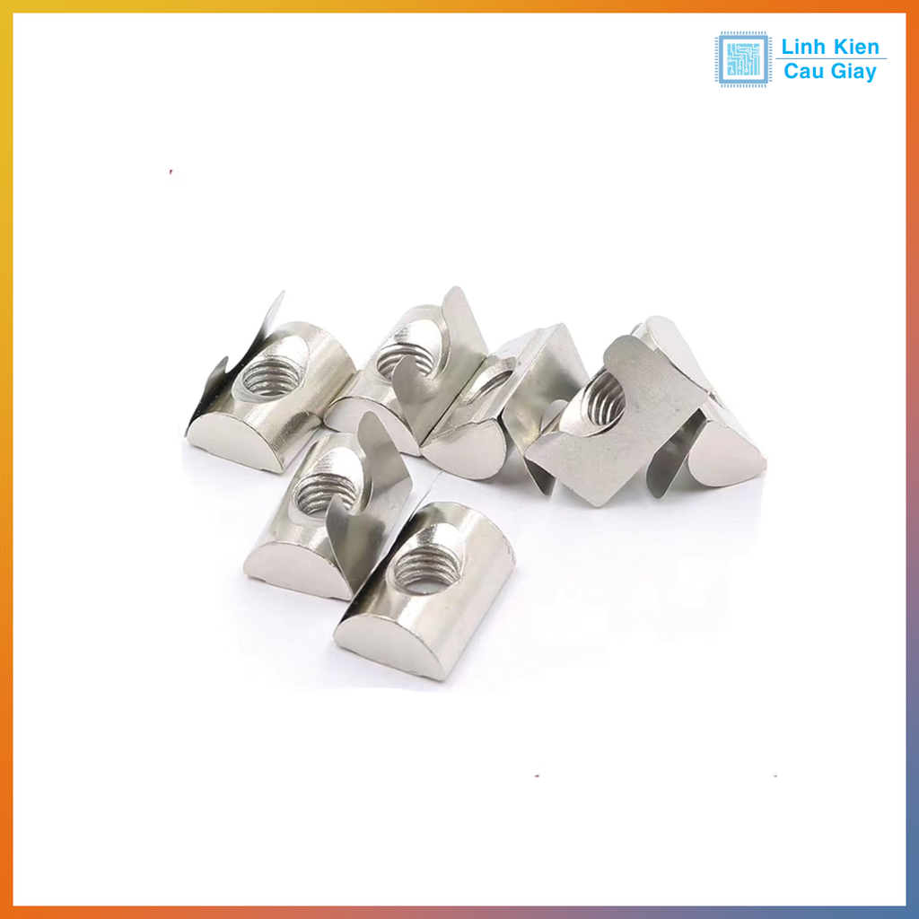 Tán Lá, Tán Lẩy, Tán Lò Xo Đàn Hồi T-Nut Lá, T-Nut Lẩy Cho Nhôm Định Hình 2020, 3030, 4040
