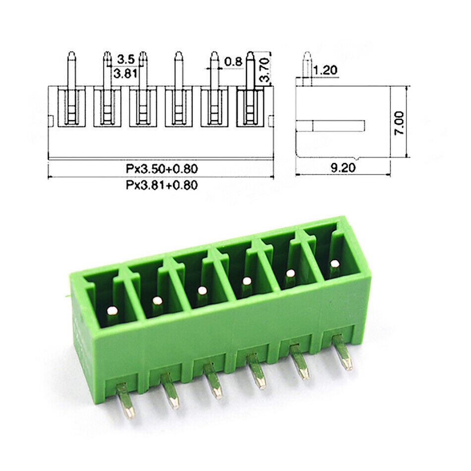 Connector Terminal EDG3.81mm (chân cong)