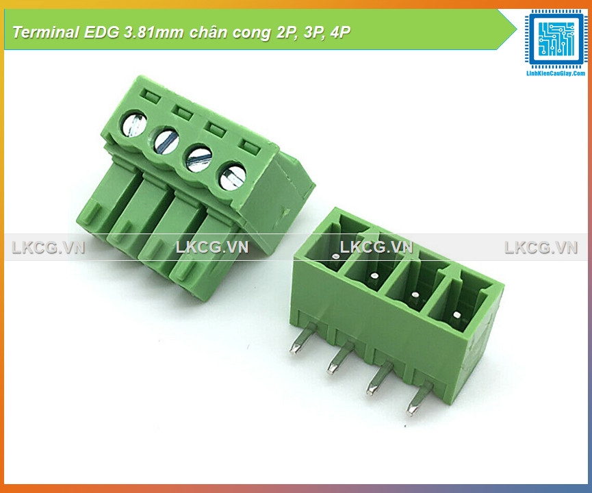 Connector Terminal EDG3.81mm (chân cong)