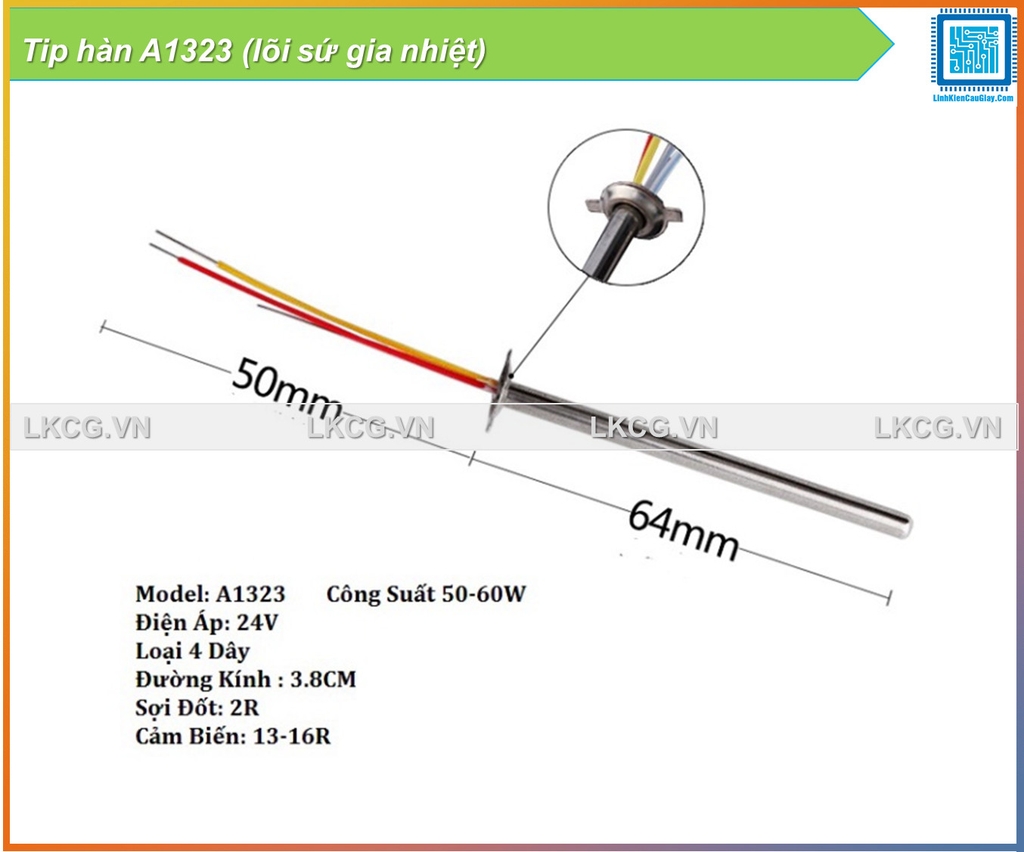 Tip hàn A1323 (lõi sứ gia nhiệt)