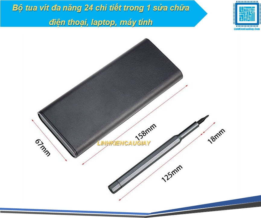 Bộ tua vít đa năng 24 chi tiết trong 1 sửa chữa điện thoại, laptop, máy tính