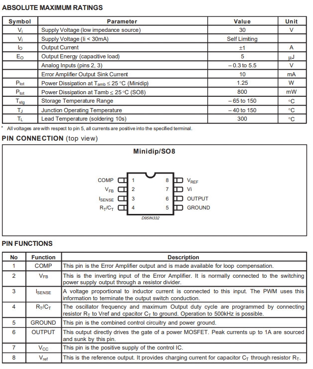 Linh kiện UC3842B SMD SOP08