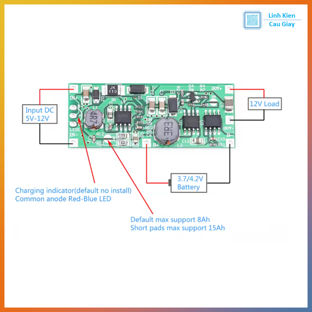 Module UPS chuyển nguồn tự động 5V , 9V, 12V