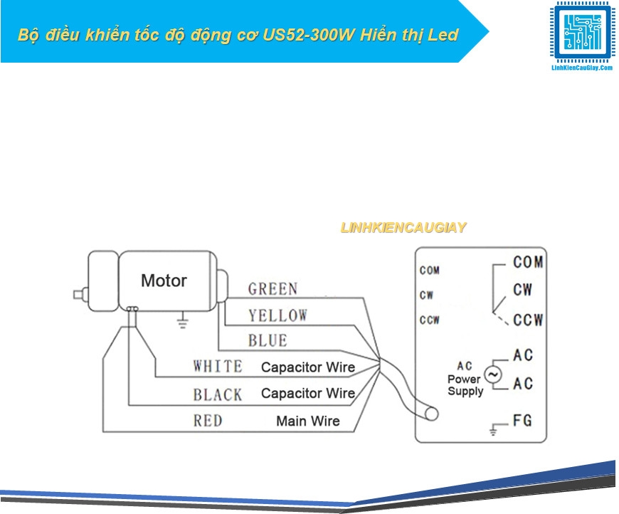 Bộ điều khiển tốc độ động cơ US52-300W Hiển thị Led