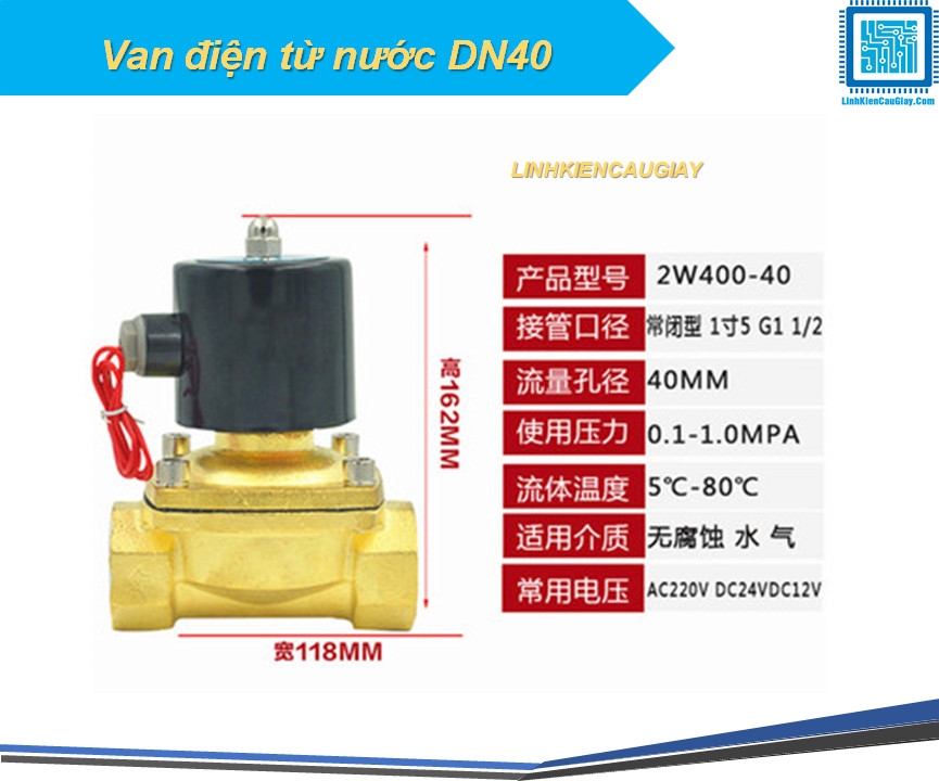 Van điện từ nước DN40