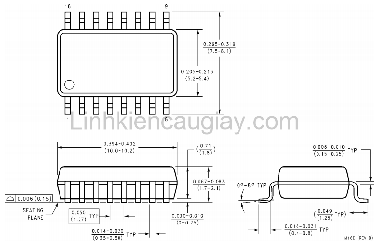 Linh kiện IC 74HC595 Chân dán SOP-16