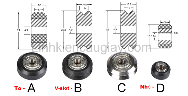 Bạc Đạn V Bánh Xe Openbuilds