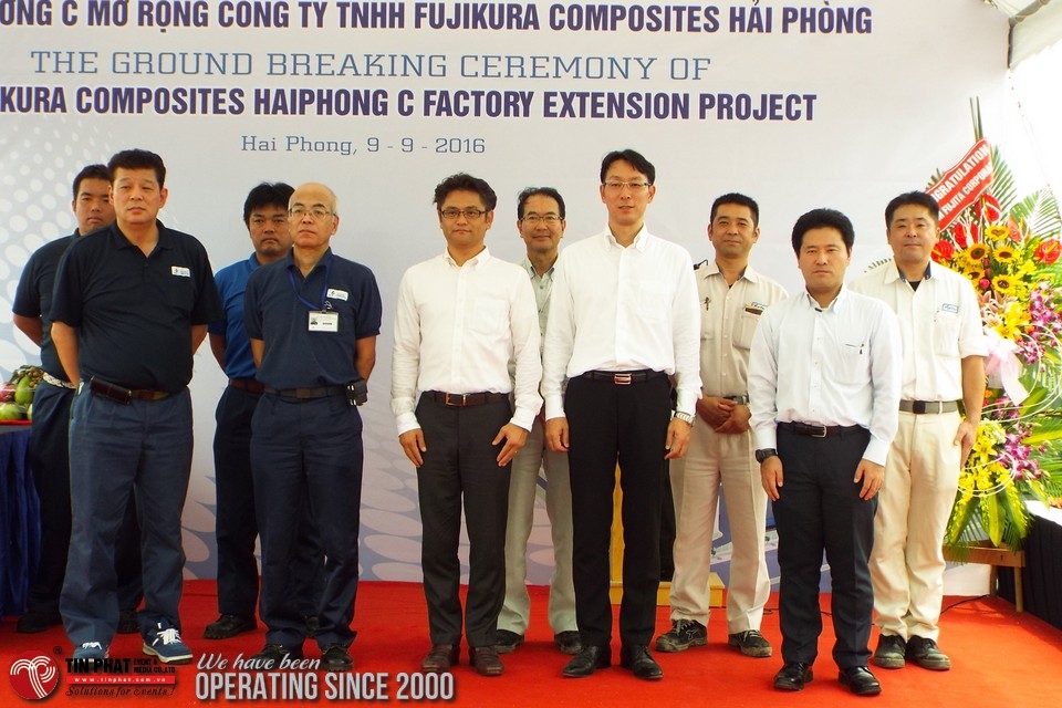 khởi công xây dựng nhà xưởng c mở rộng fujikura composites hải phòng khu vực họp lễ