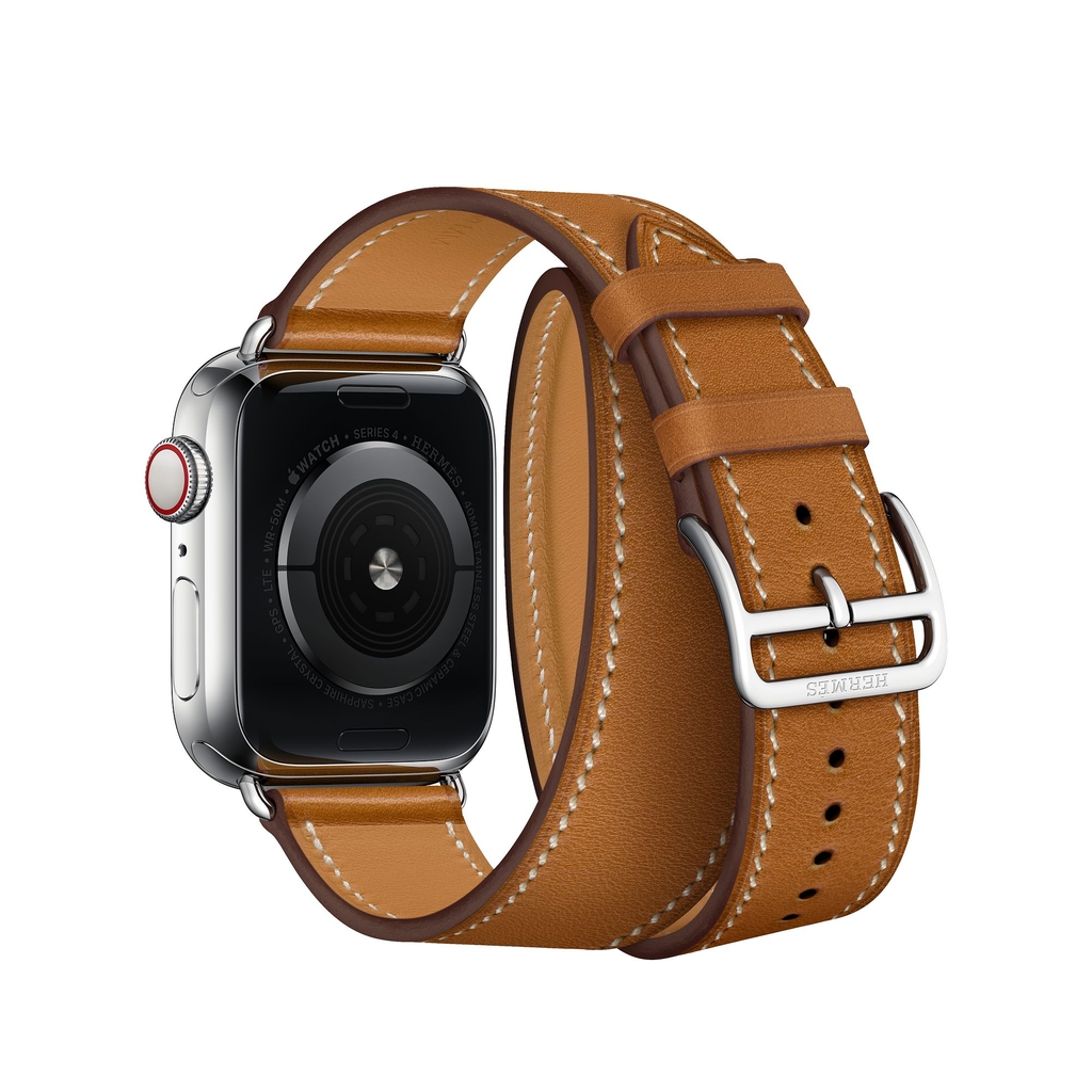apple watch hermès stainless steel case with fauve barenia leather double tour