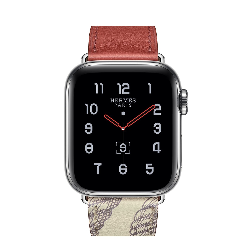 Apple Watch Series 5 Hermès 40mm GPS + Cellular Stainless Steel Case with Brique/Béton Swift