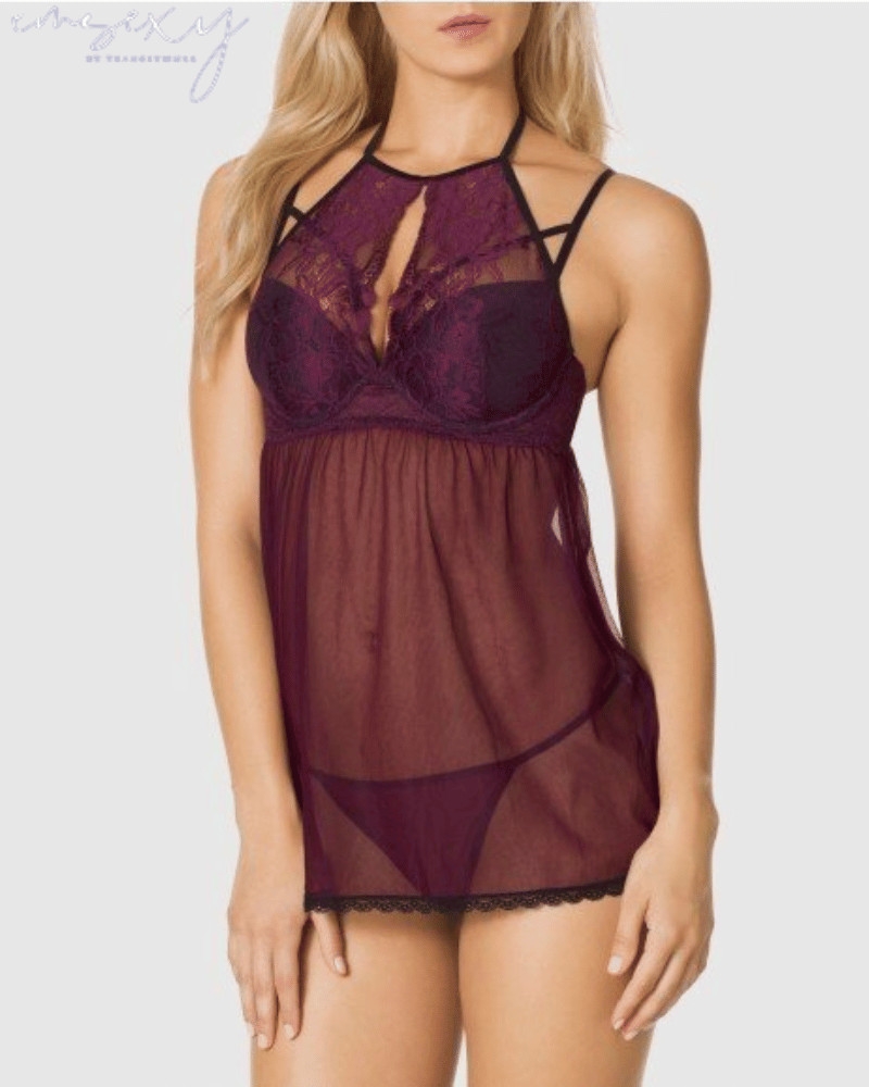 LASENZA LINGERIE LACE HALTER BABYDOLL