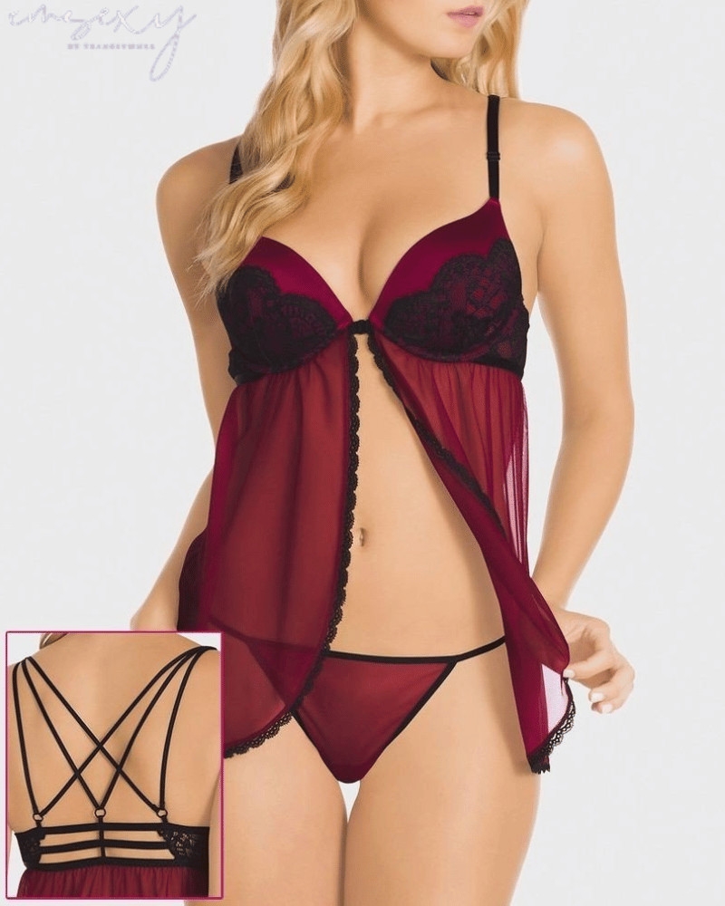 LASENZA PUSH UP BABYDOLL WITH STRAPPY BACK
