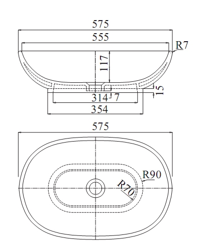 Chậu đặt bàn Viglacera CD15