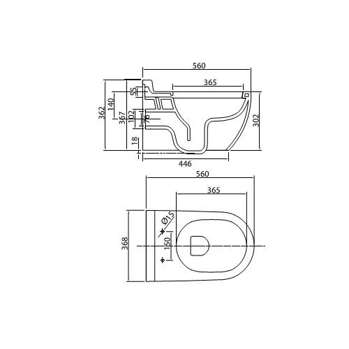 Bồn cầu Âm Tường Viglacera  V51KA