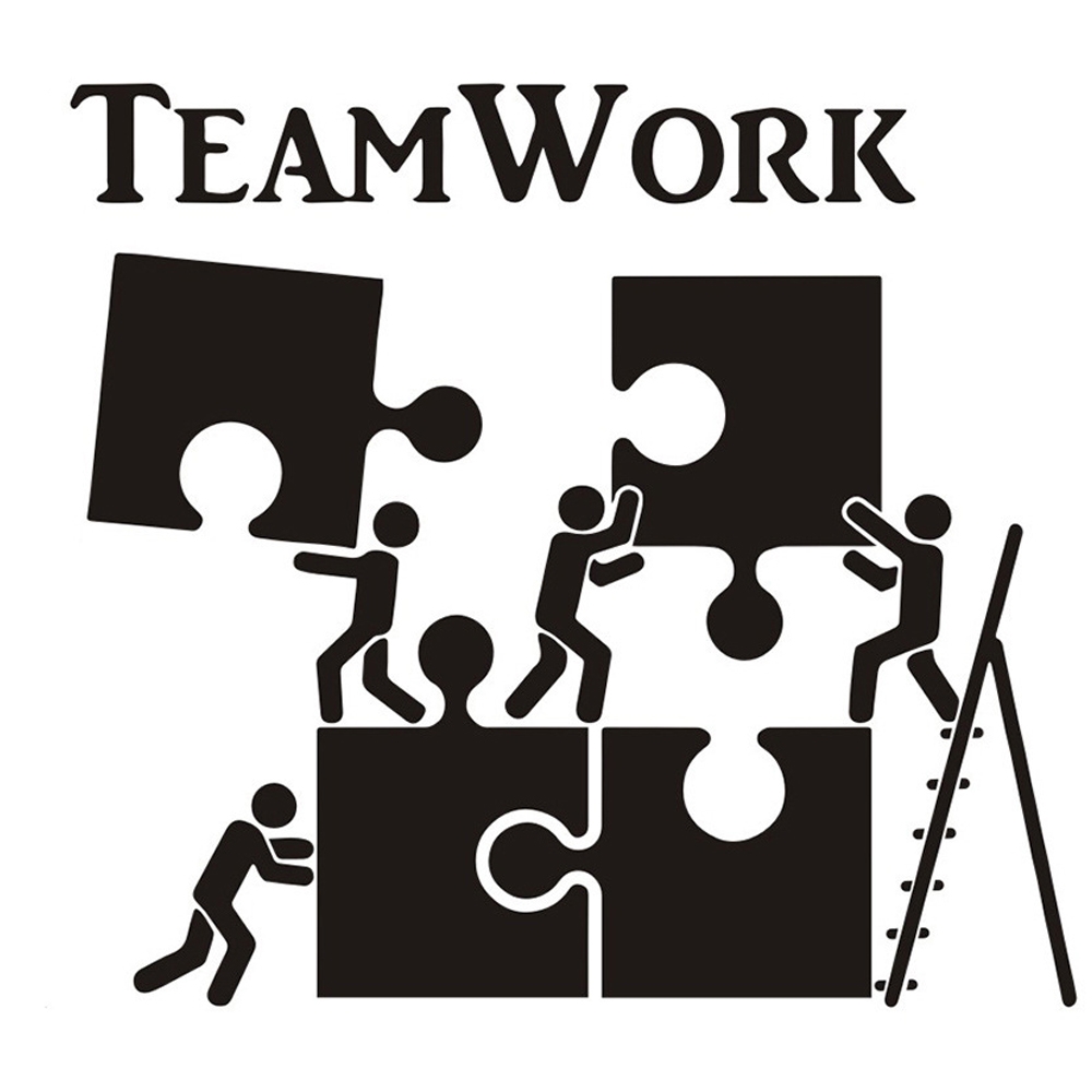 Giấy dán tường chữ TEAMWORK mảnh ghép truyền động lực ý nghĩa