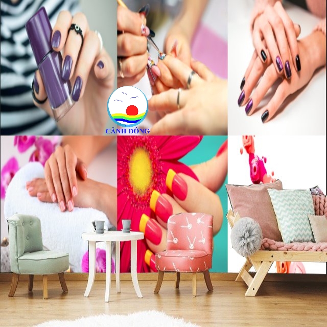 Tranh Nail Spa Beauty Trang Trí Salon, tiệm làm móng đẹp sang trọng dán  tường, kính,