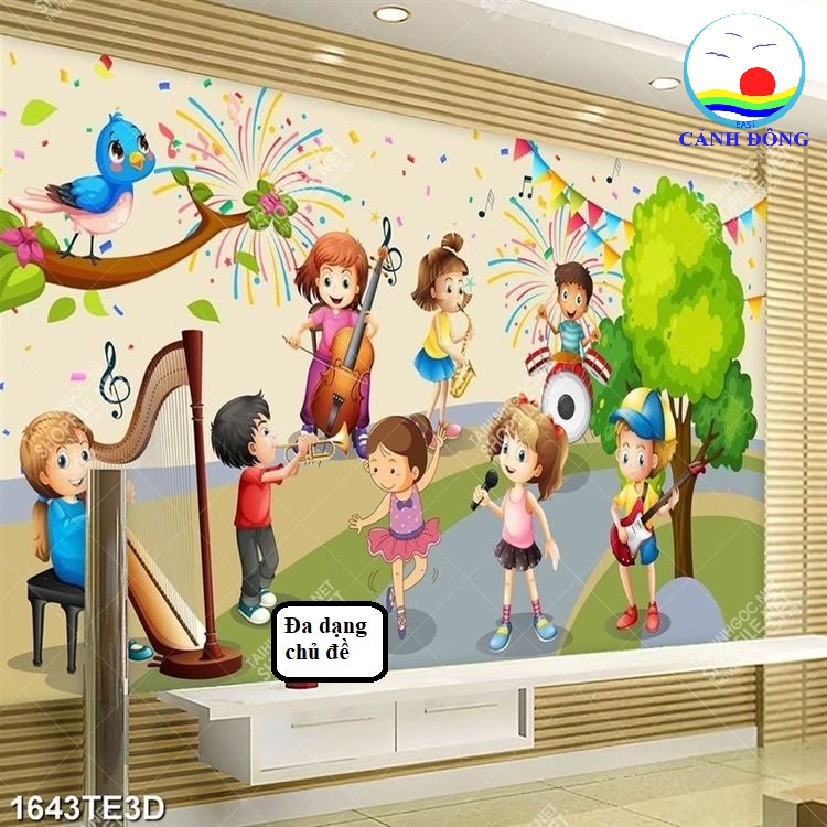 Decal dán tường âm nhạc cho bé yêu trang trí phòng nhạc sinh động