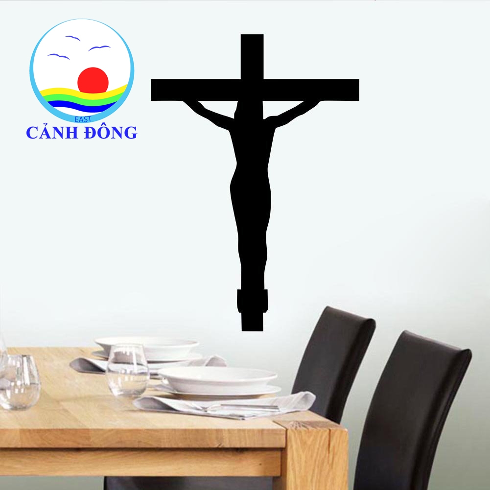 Decal dán tường hình cây thánh giá chúa Jesus